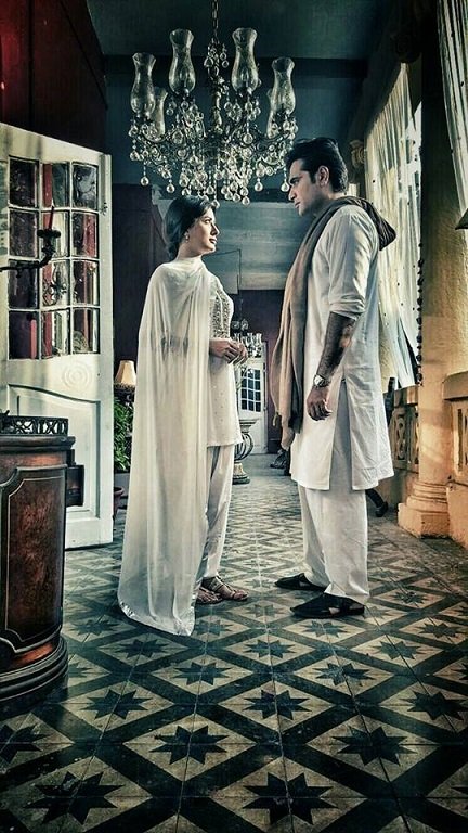 Humayun Saeed and Mehwish Hayat on the sets of upcoming television serial Dillagi
