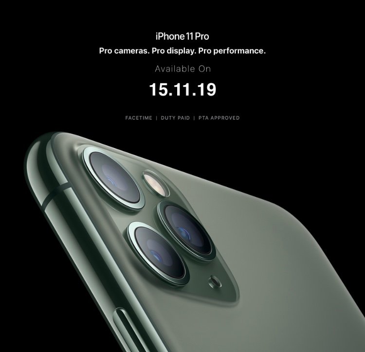 iPhone 11 and iPhone 11 Pro open today for pre-booking in Pakistan.